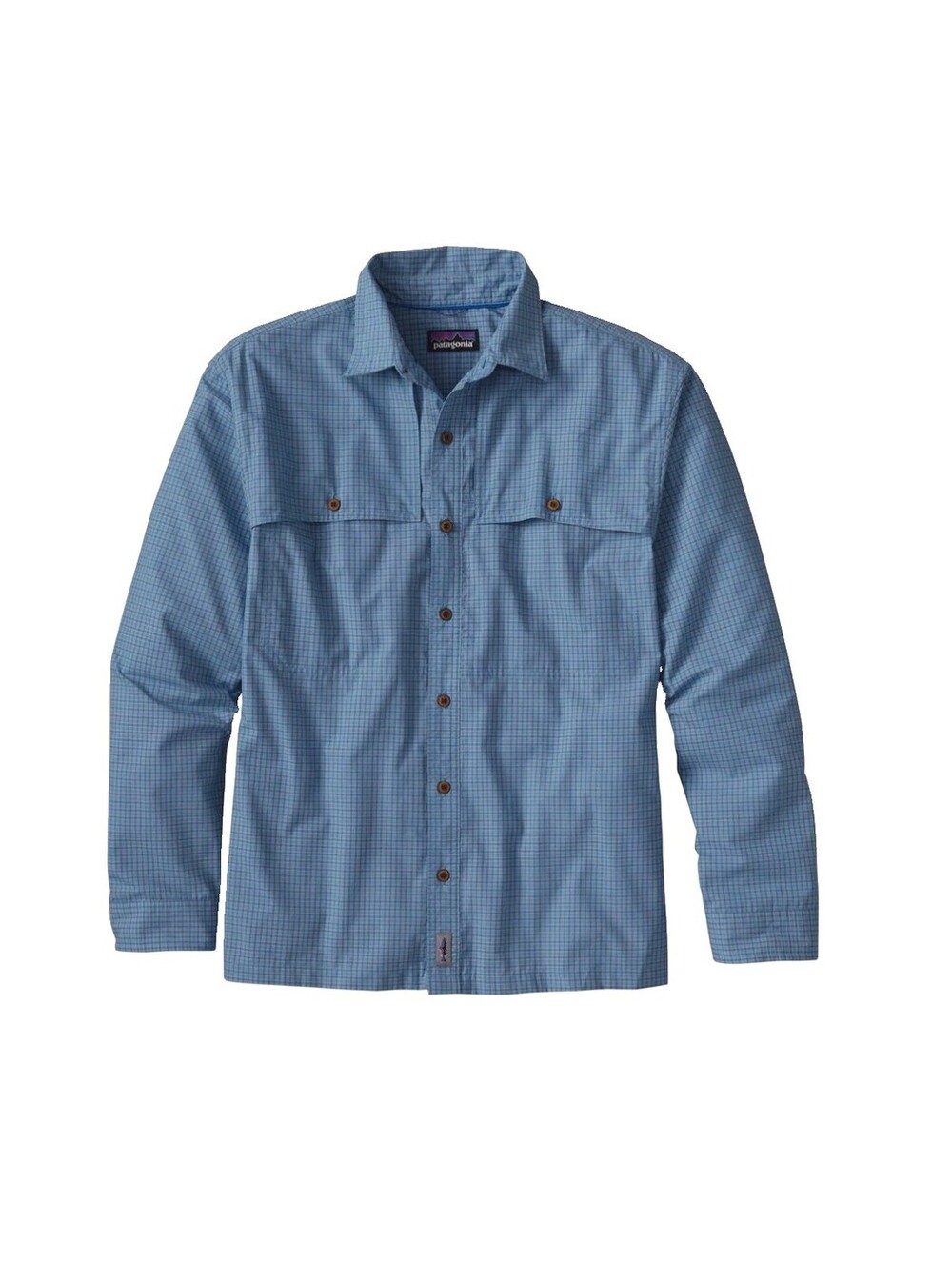 Patagonia Island Hopper II Shirt Mens Medium Long Sleeve Button Up Blue Plaid